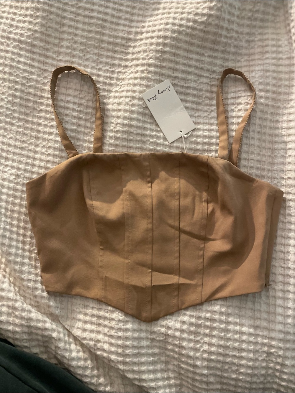 Camel Corset Crop Top
